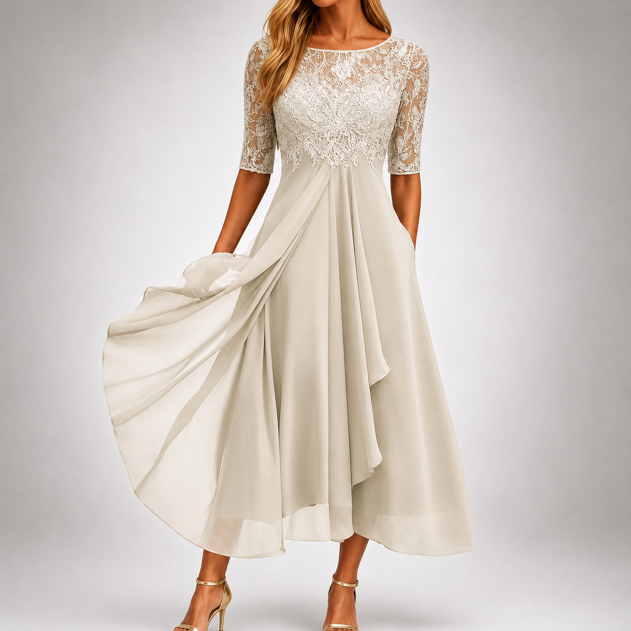 Étoile Élégance™ - Embellished Chiffon Evening Gown