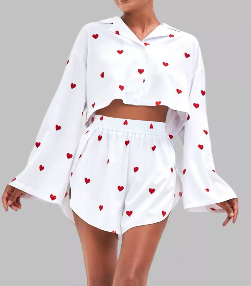 Heart Print Women’s Pajama Set