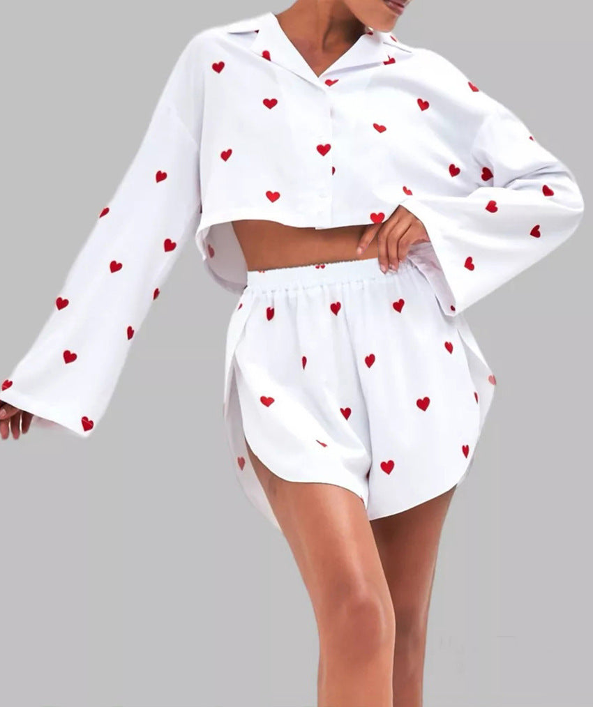 Heart Print Women’s Pajama Set