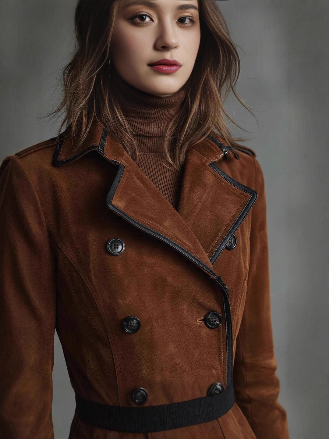 Sierra West™ | Suede Western Lapel Long Coat