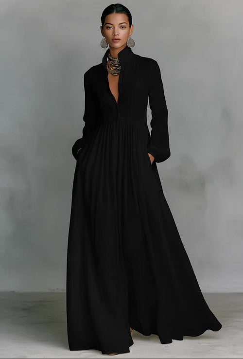 Élanoire™ - Elegant Pleated Maxi Dress