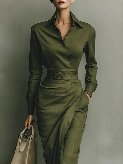 Lunaria™ | Asymmetric Tailored Shirt Dress