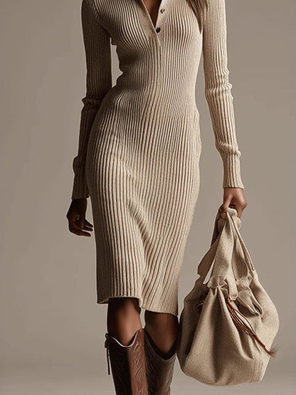 Sorelle Rib™ | Button-Down Knit Shirt Dress