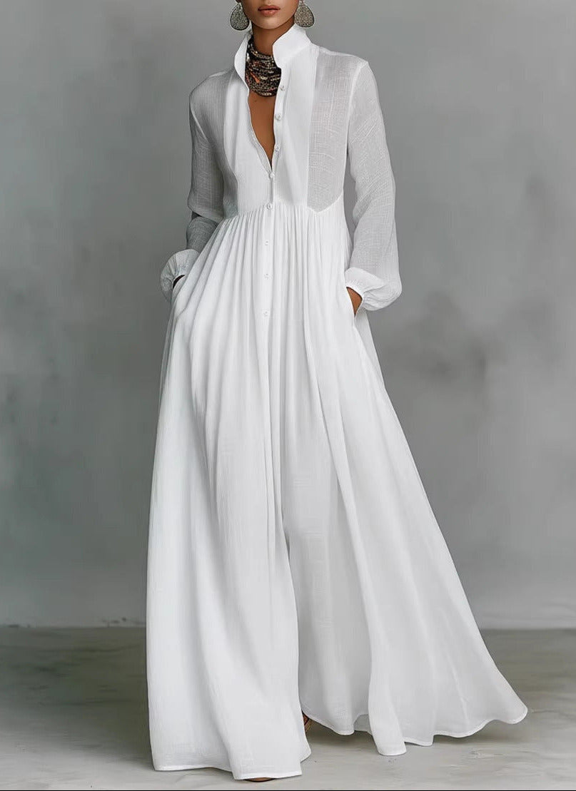 Élanoire™ - Elegant Pleated Maxi Dress
