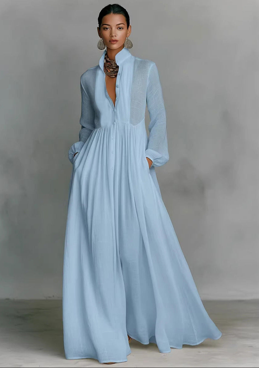 Élanoire™ - Elegant Pleated Maxi Dress