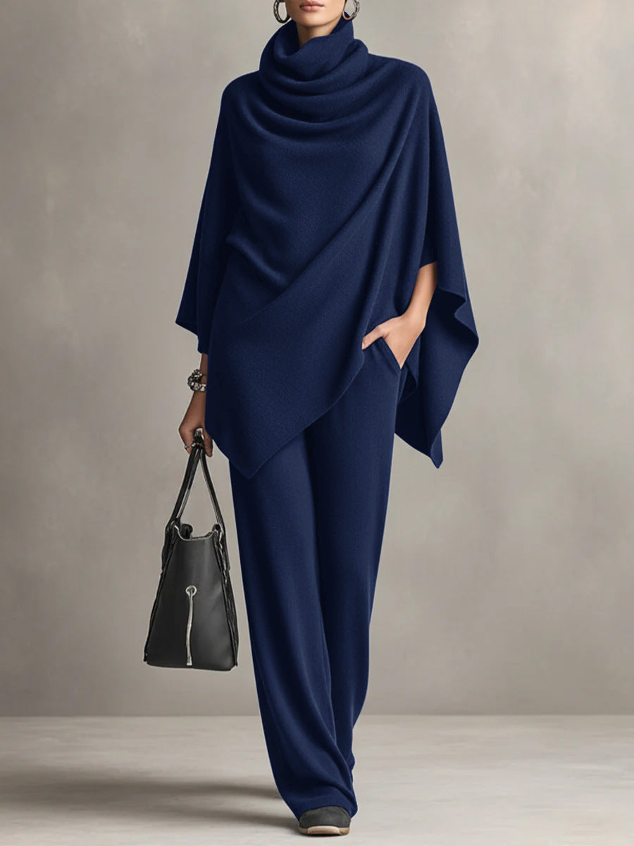 Helena Morgen™ | Velvet Cape & Wide-Leg Trouser Set