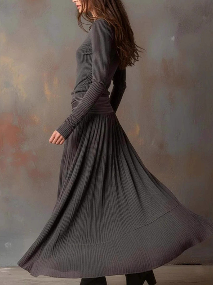 Aveline Splice™ | Ribbed Patchwork Knit Midi Dress