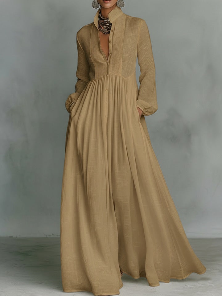 Élanoire™ - Elegant Pleated Maxi Dress