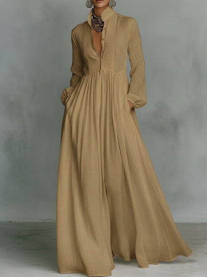 Élanoire™ - Elegant Pleated Maxi Dress