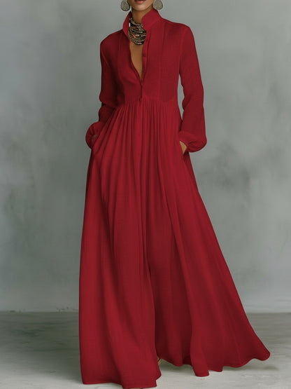 Élanoire™ - Elegant Pleated Maxi Dress