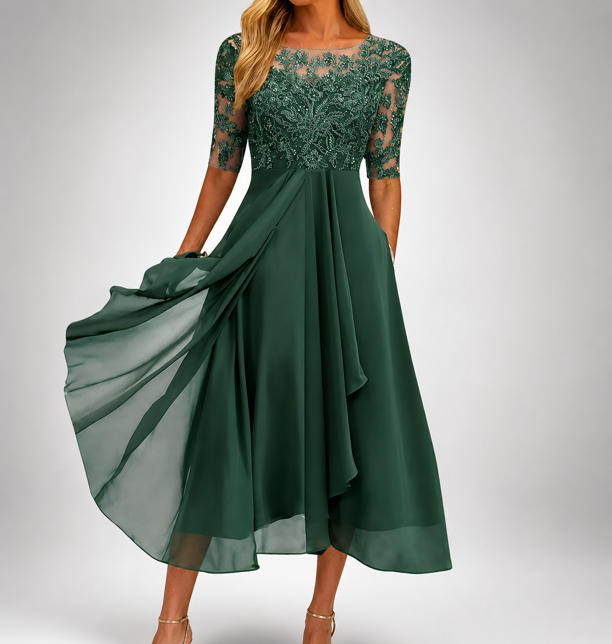 Étoile Élégance™ - Embellished Chiffon Evening Gown