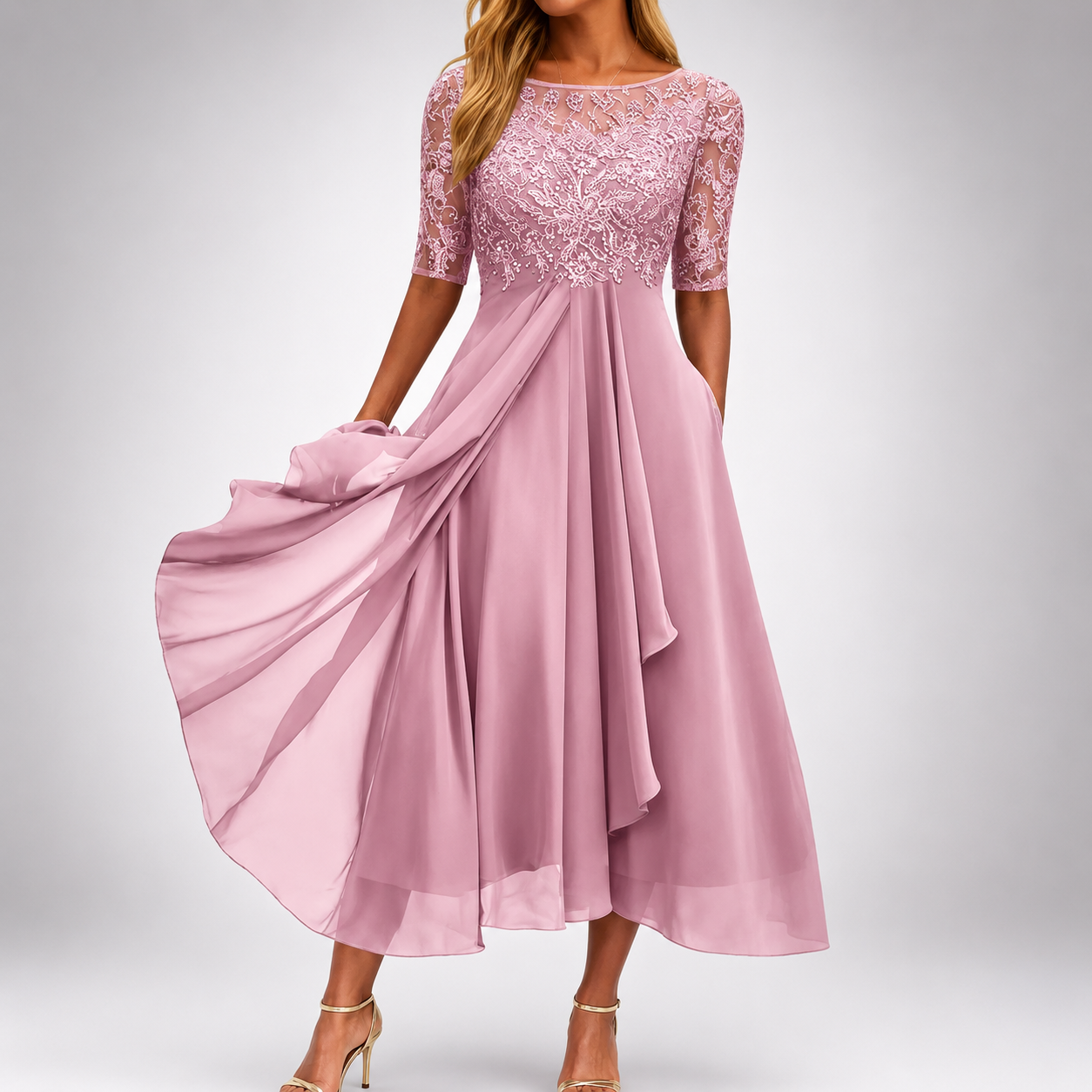 Étoile Élégance™ - Embellished Chiffon Evening Gown