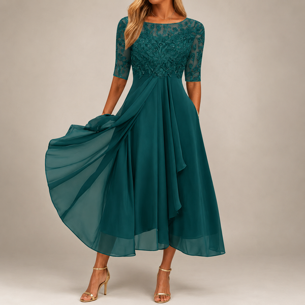 Étoile Élégance™ - Embellished Chiffon Evening Gown
