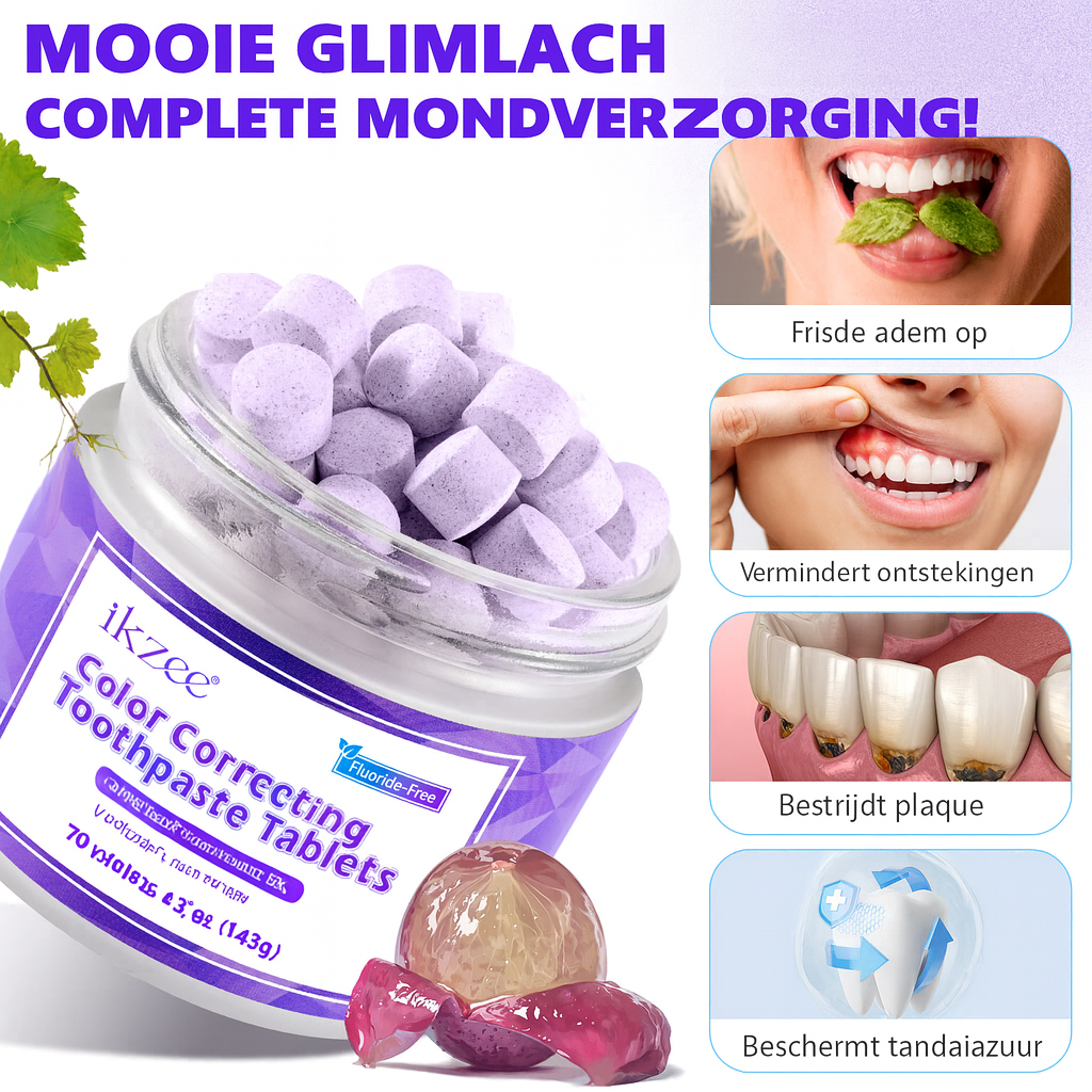 Ikzee Tandenbleek-, verfrissende Tabletten