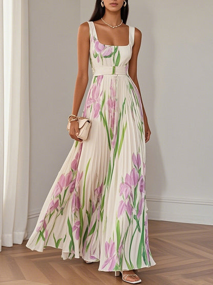 Iris Pleated Maxi Dress™ | Modern Romantic Silhouette