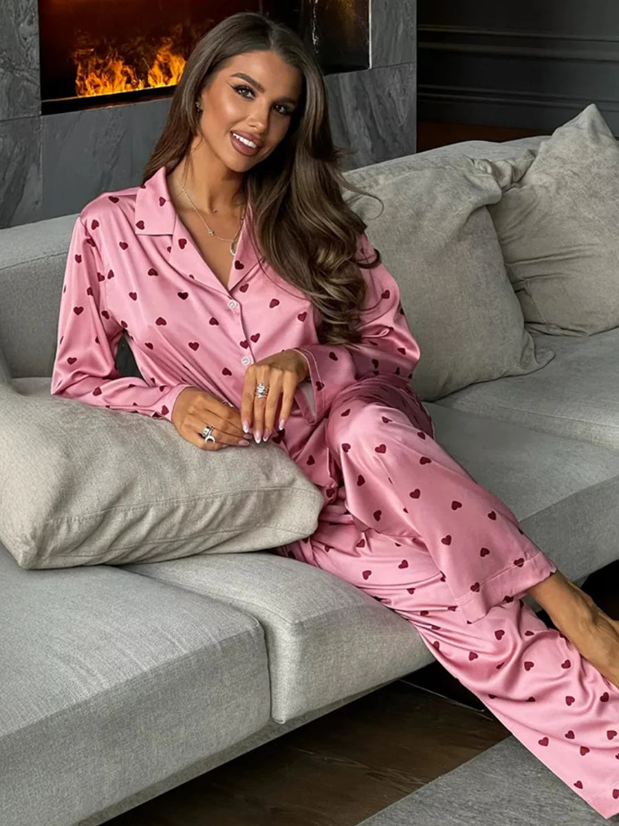 Hela Silky Love Print Pajama Set