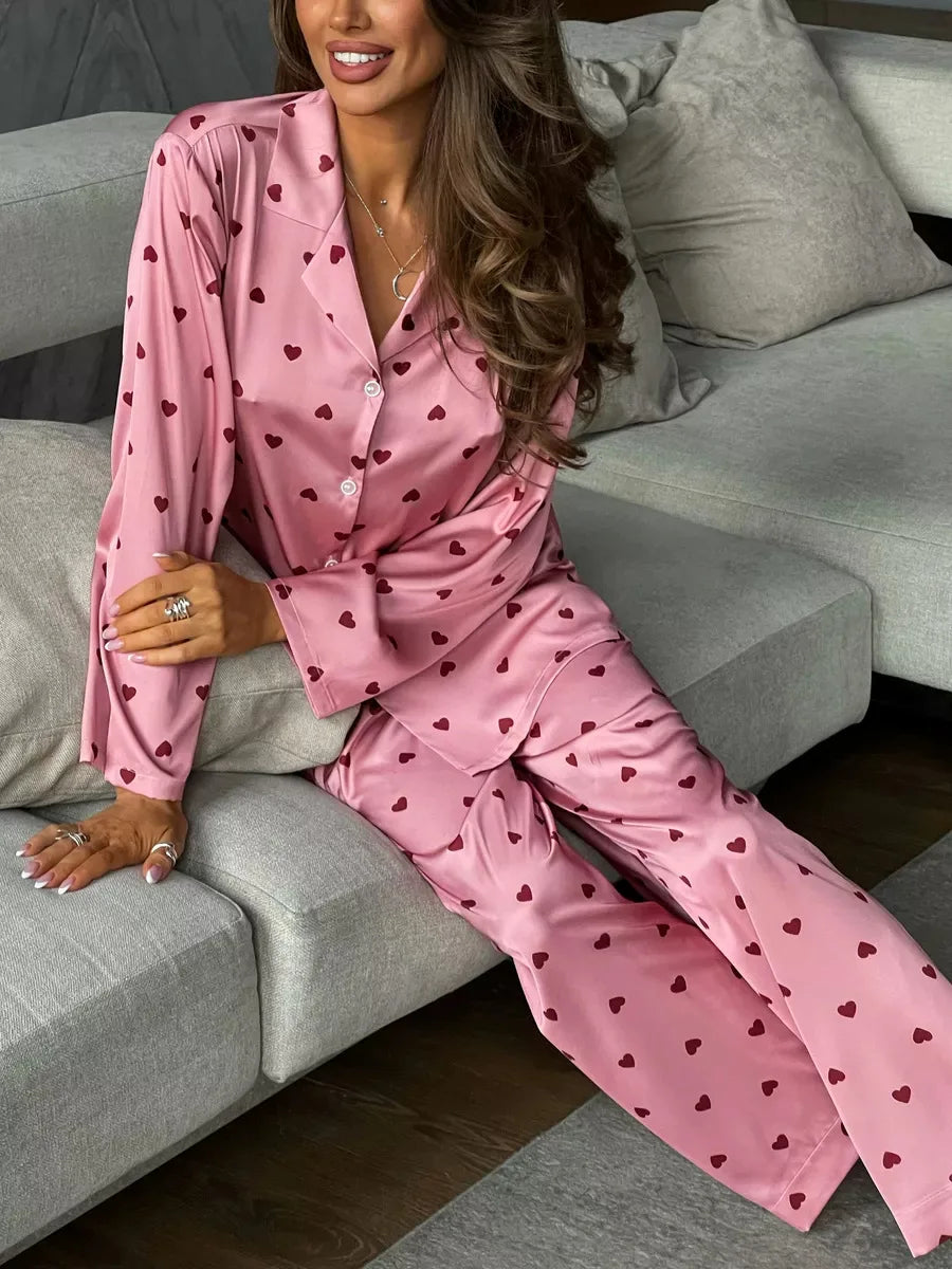 Hela Silky Love Print Pajama Set