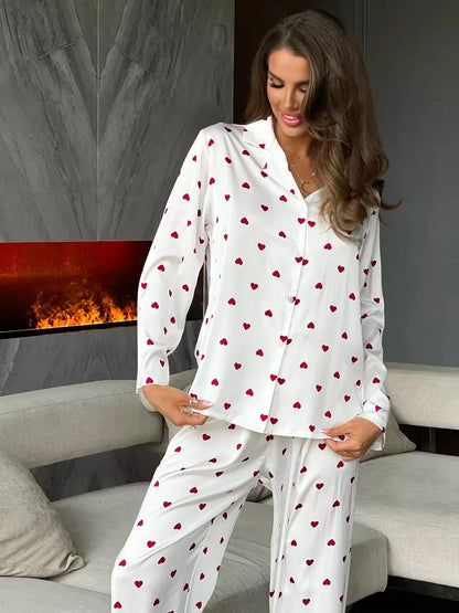 Hela Silky Love Print Pajama Set