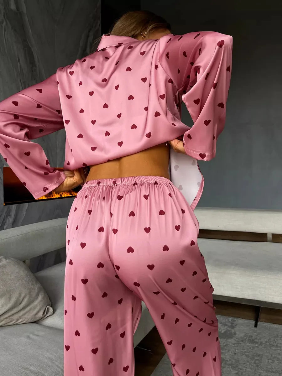 Hela Silky Love Print Pajama Set