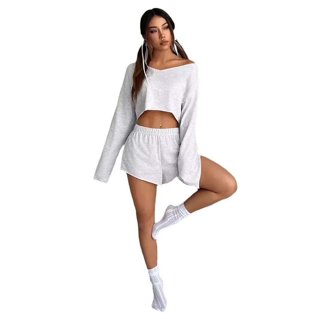 Hela Elegant Navel Top & Shorts Set