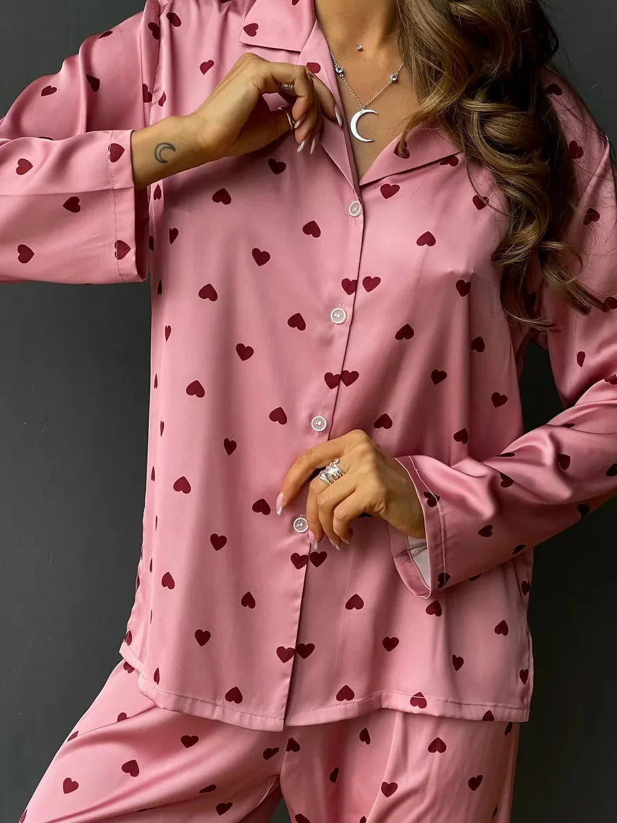 Hela Silky Love Print Pajama Set