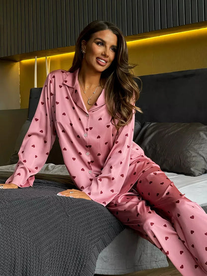 Hela Silky Love Print Pajama Set