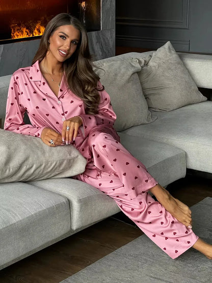 Hela Silky Love Print Pajama Set