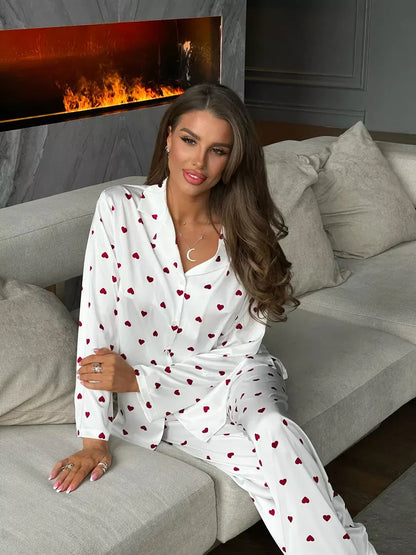 Hela Silky Love Print Pajama Set