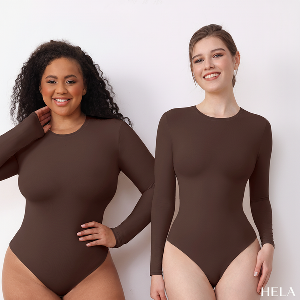 Brown Long-Sleeve Bodysuit Duo - Hela