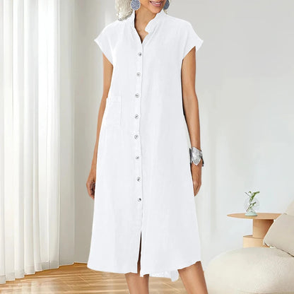 HELA KATOENEN LINNEN JURK