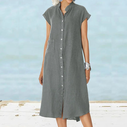 HELA KATOENEN LINNEN JURK