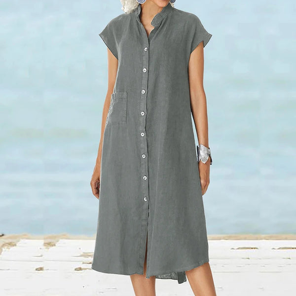 HELA KATOENEN LINNEN JURK