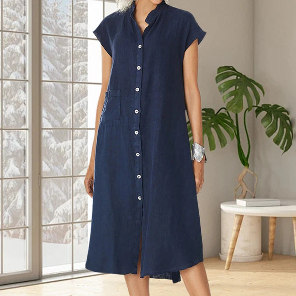 HELA KATOENEN LINNEN JURK