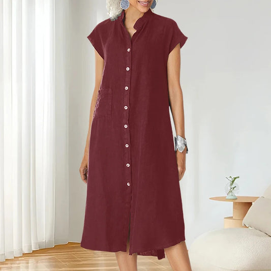 HELA KATOENEN LINNEN JURK