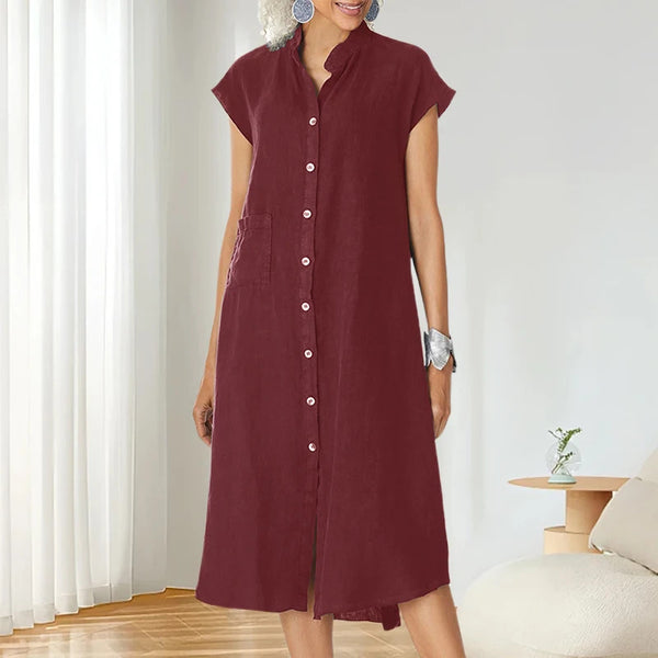 HELA KATOENEN LINNEN JURK